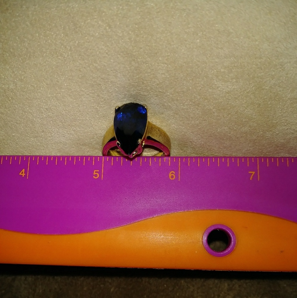 💎Fun, Pear shape blue Ring - Picture 3 of 6